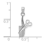 FJC Finejewelers 10 kt White Gold Themed Comb and Scissors Charm 32.25 mm