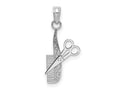FJC Finejewelers 10 kt White Gold Themed Comb and Scissors Charm 32.25 mm