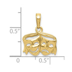 FJC Finejewelers 10 kt Yellow Gold Polished Open-Backed Comedy/Tragedy Charm 13 x 15 mm