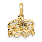 FJC Finejewelers 10 kt Yellow Gold Polished Open-Backed Comedy/Tragedy Charm 13 x 15 mm