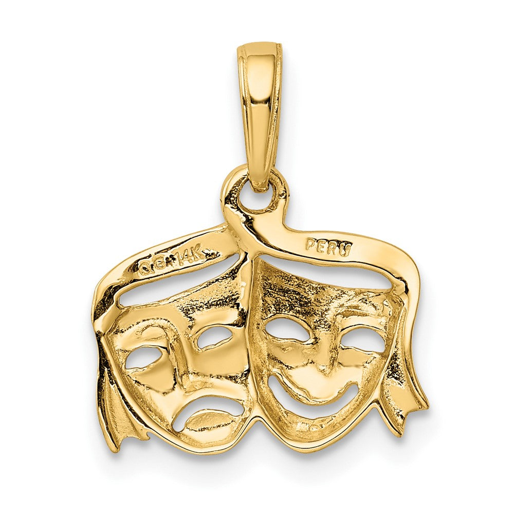 FJC Finejewelers 10 kt Yellow Gold Polished Open-Backed Comedy/Tragedy Charm 13 x 15 mm