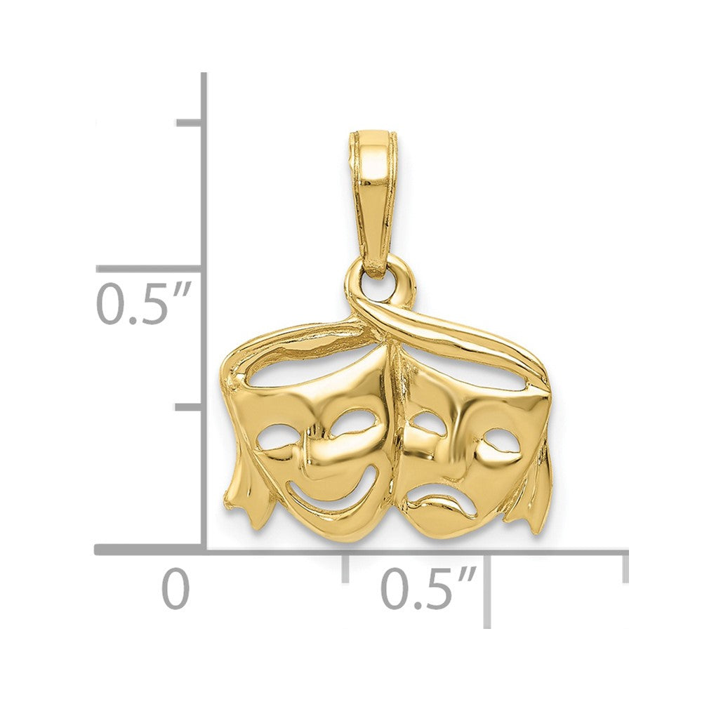 FJC Finejewelers 10 kt Yellow Gold Polished Open-Backed Comedy/Tragedy Charm 13 x 15 mm