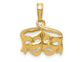 FJC Finejewelers 10 kt Yellow Gold Polished Open-Backed Comedy/Tragedy Charm 13 x 15 mm