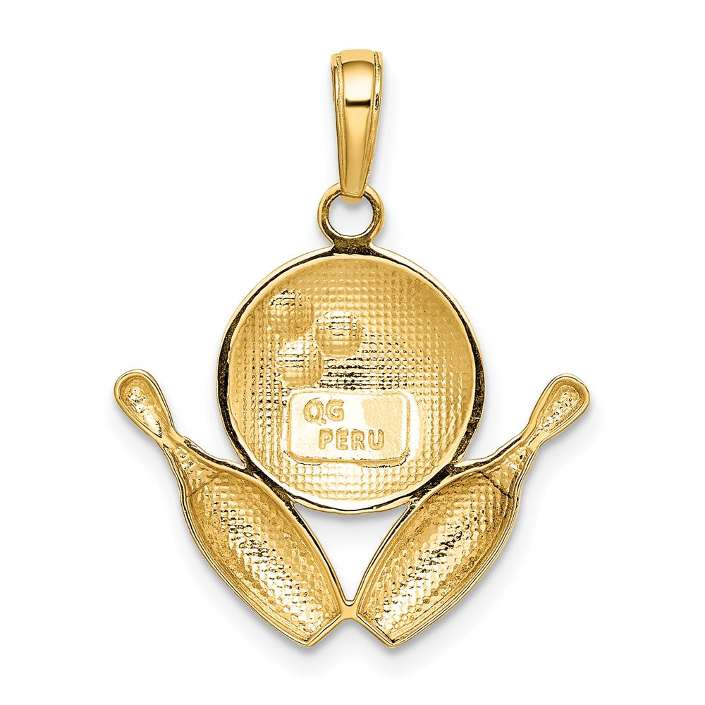 FJC Finejewelers 10 kt Yellow Gold Bowling Theme Charm 21 x 21 mm
