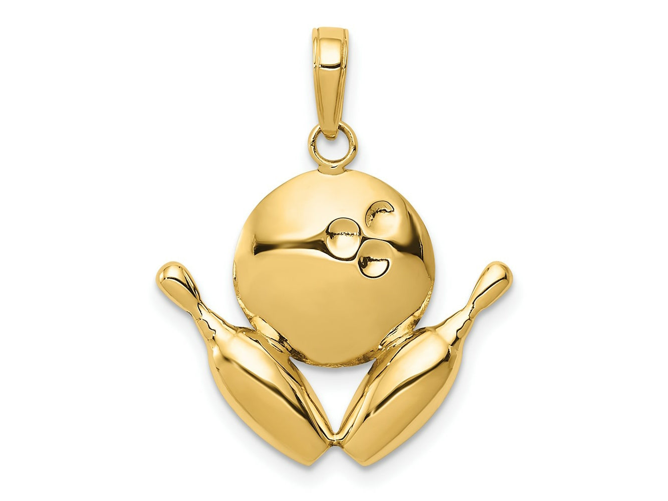 FJC Finejewelers 10 kt Yellow Gold Bowling Theme Charm 21 x 21 mm