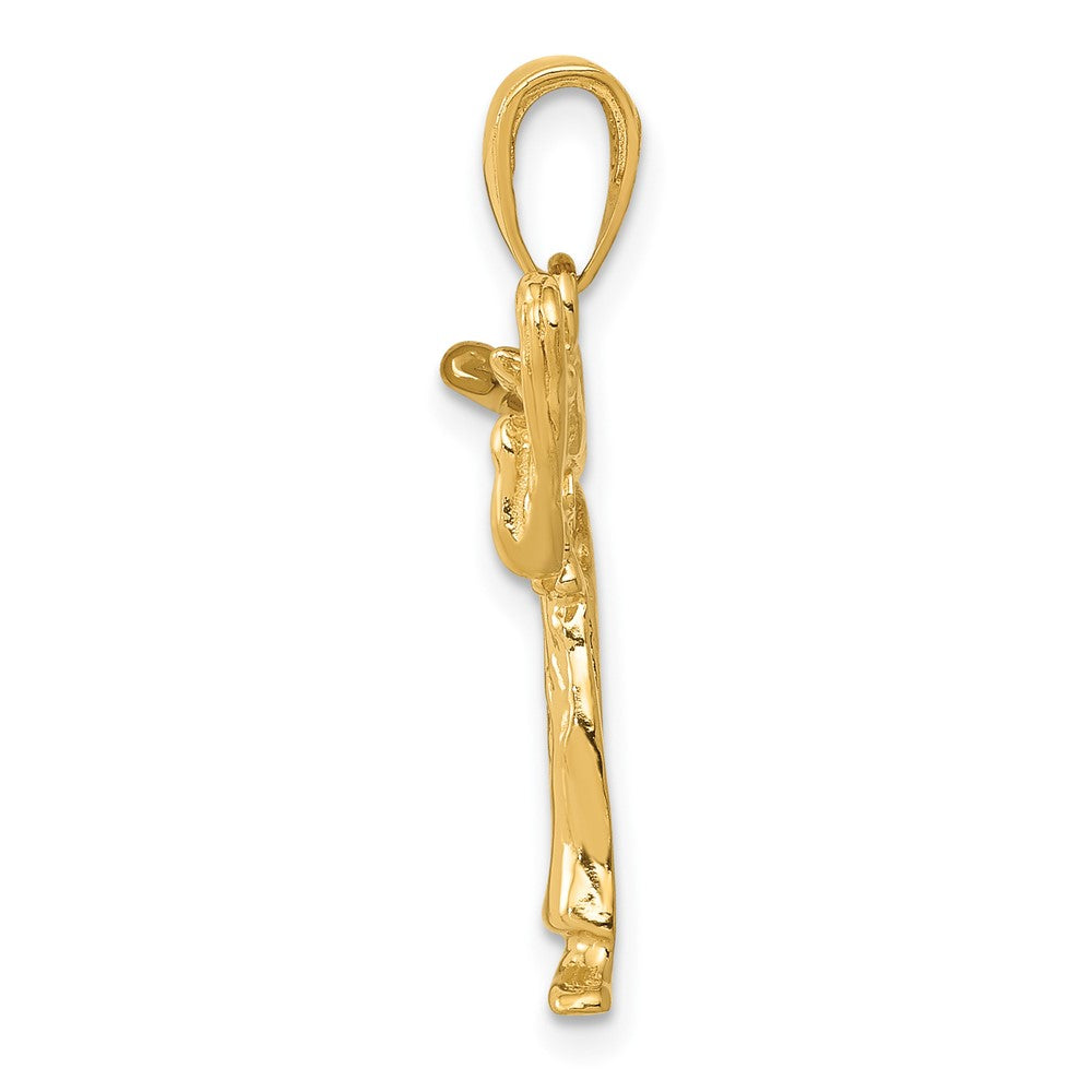 FJC Finejewelers 10 kt Yellow Gold Girl Karate Charm 25 x 19 mm
