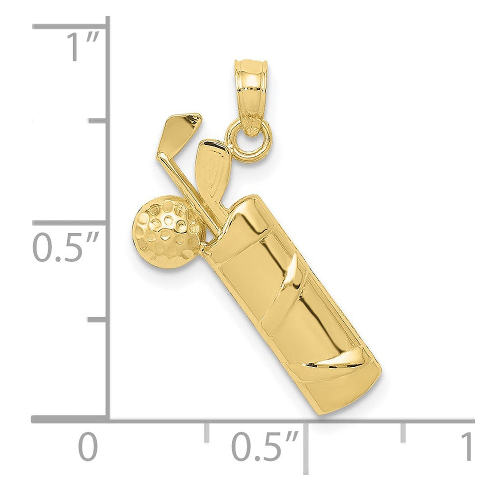 FJC Finejewelers 10 kt Yellow Gold Polished Golf Bag Charm 19 x 18 mm