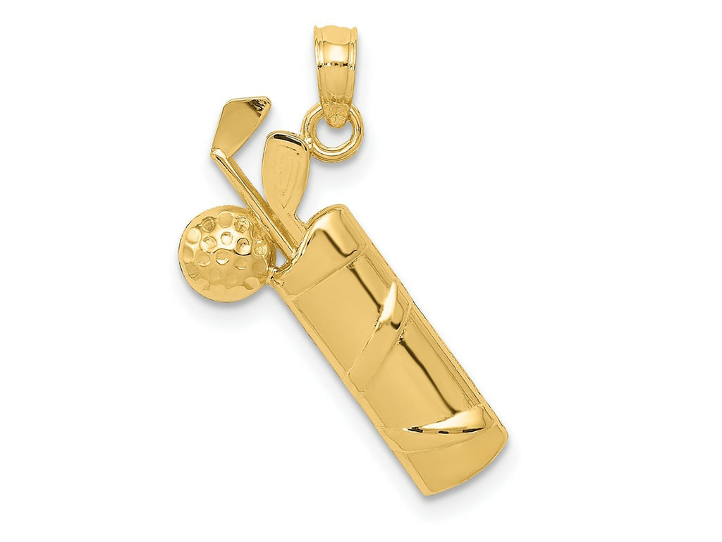 FJC Finejewelers 10 kt Yellow Gold Polished Golf Bag Charm 19 x 18 mm