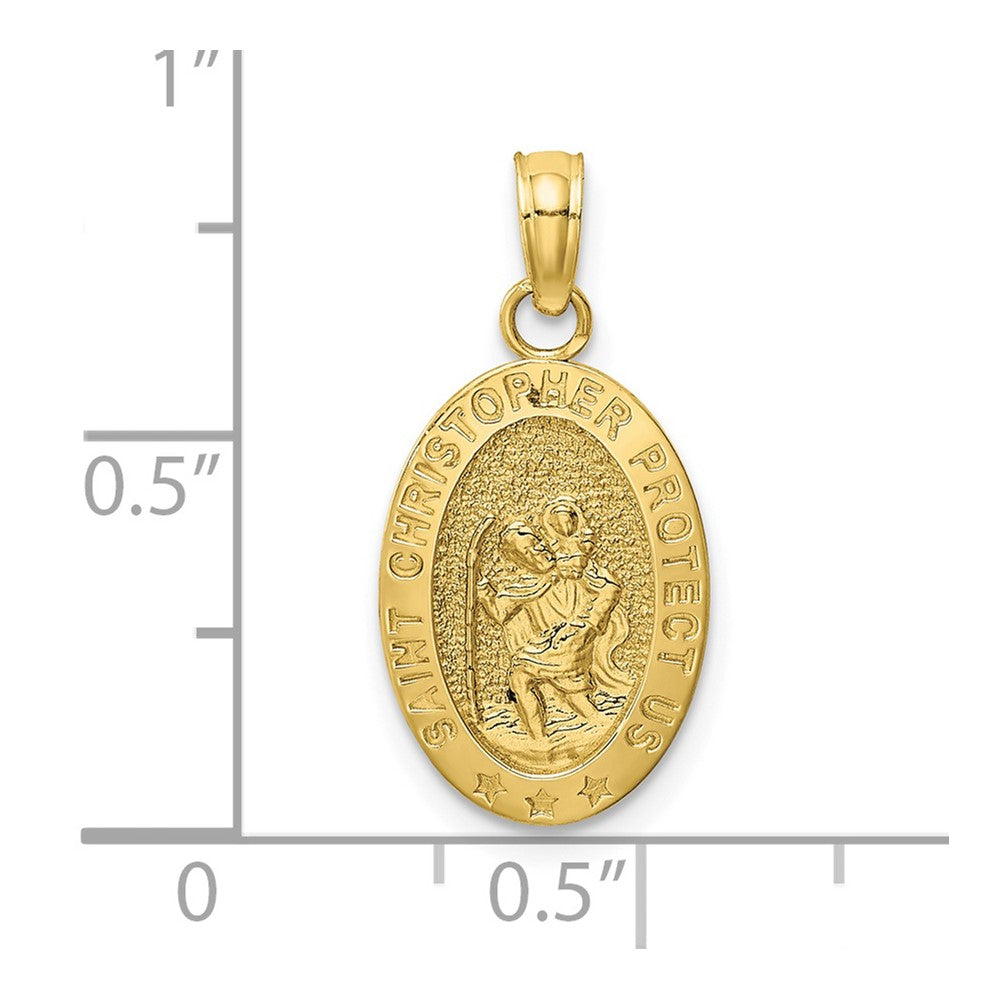 FJC Finejewelers 10 kt Yellow Gold Saint Christopher Medal Charm 17 x 10 mm