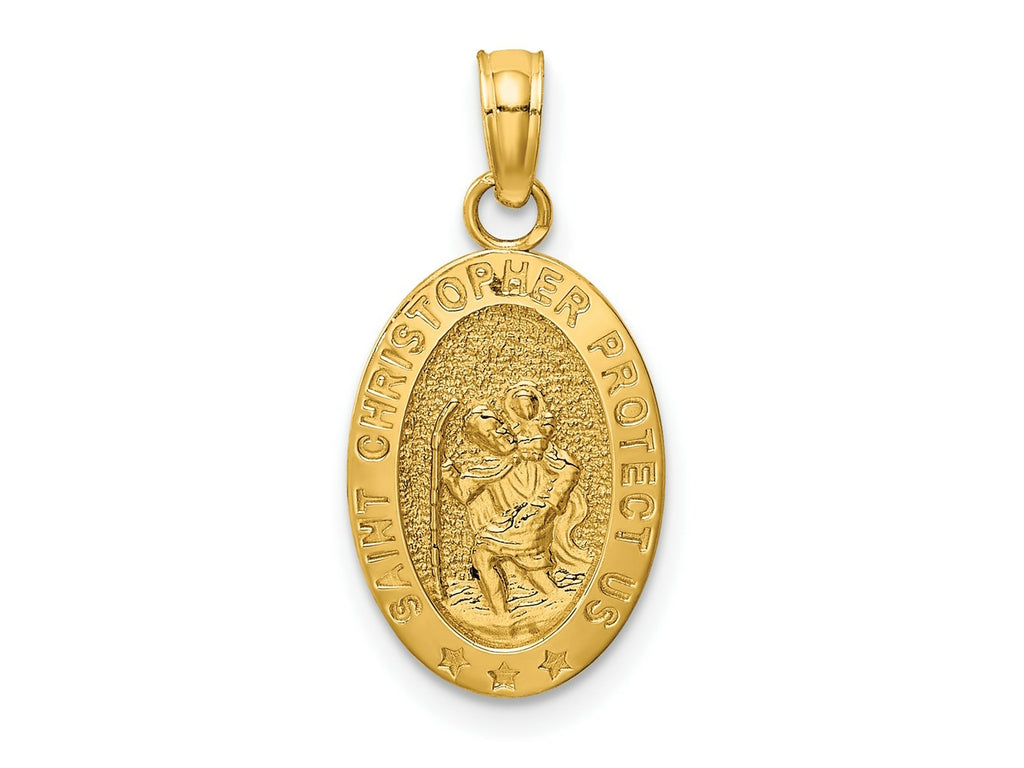 FJC Finejewelers 10 kt Yellow Gold Saint Christopher Medal Charm 17 x 10 mm