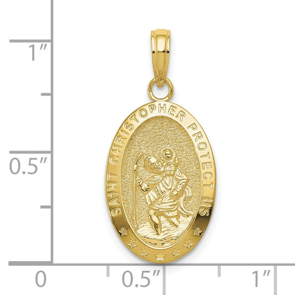 FJC Finejewelers 10 kt Yellow Gold Saint Christopher Medal Charm 20 x 12 mm