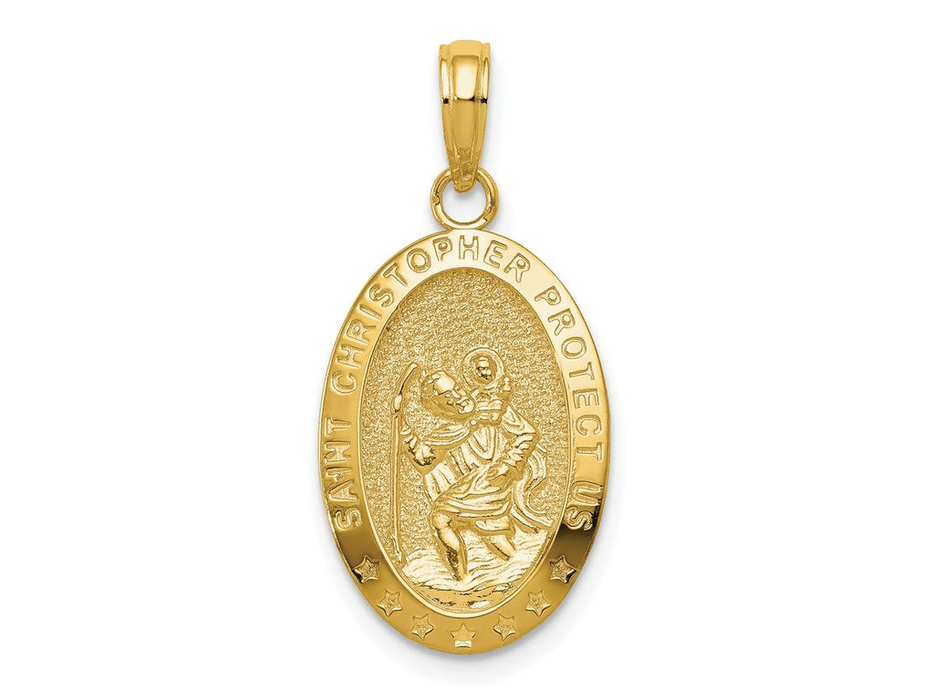 FJC Finejewelers 10 kt Yellow Gold Saint Christopher Medal Charm 20 x 12 mm