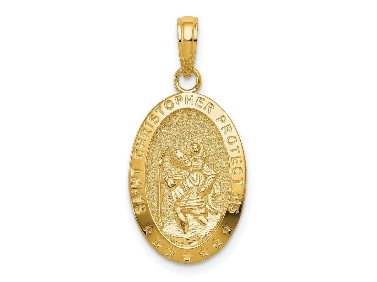 FJC Finejewelers 10 kt Yellow Gold Saint Christopher Medal Charm 20 x 12 mm