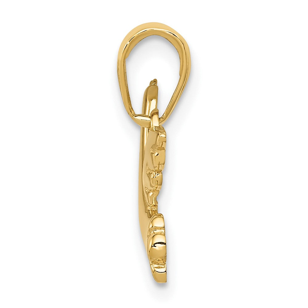 FJC Finejewelers 10 kt Yellow Gold Polished Dove Charm 11 x 16 mm