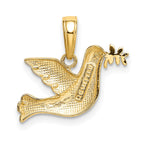 FJC Finejewelers 10 kt Yellow Gold Polished Dove Charm 11 x 16 mm