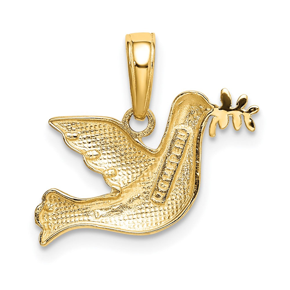 FJC Finejewelers 10 kt Yellow Gold Polished Dove Charm 11 x 16 mm