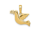 FJC Finejewelers 10 kt Yellow Gold Polished Dove Charm 11 x 16 mm