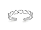 FJC Finejewelers 10 kt White Gold  Polished Cut Out Hearts Toe Ring 3 mm