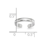 FJC Finejewelers 10 kt White Gold  Mill Grain Adjustable Toe Ring 3 mm