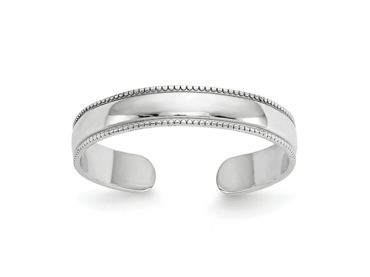 FJC Finejewelers 10 kt White Gold  Mill Grain Adjustable Toe Ring 3 mm