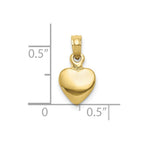 FJC Finejewelers 10 kt Yellow Gold Polished Solid 3D Heart Charm 8 mm