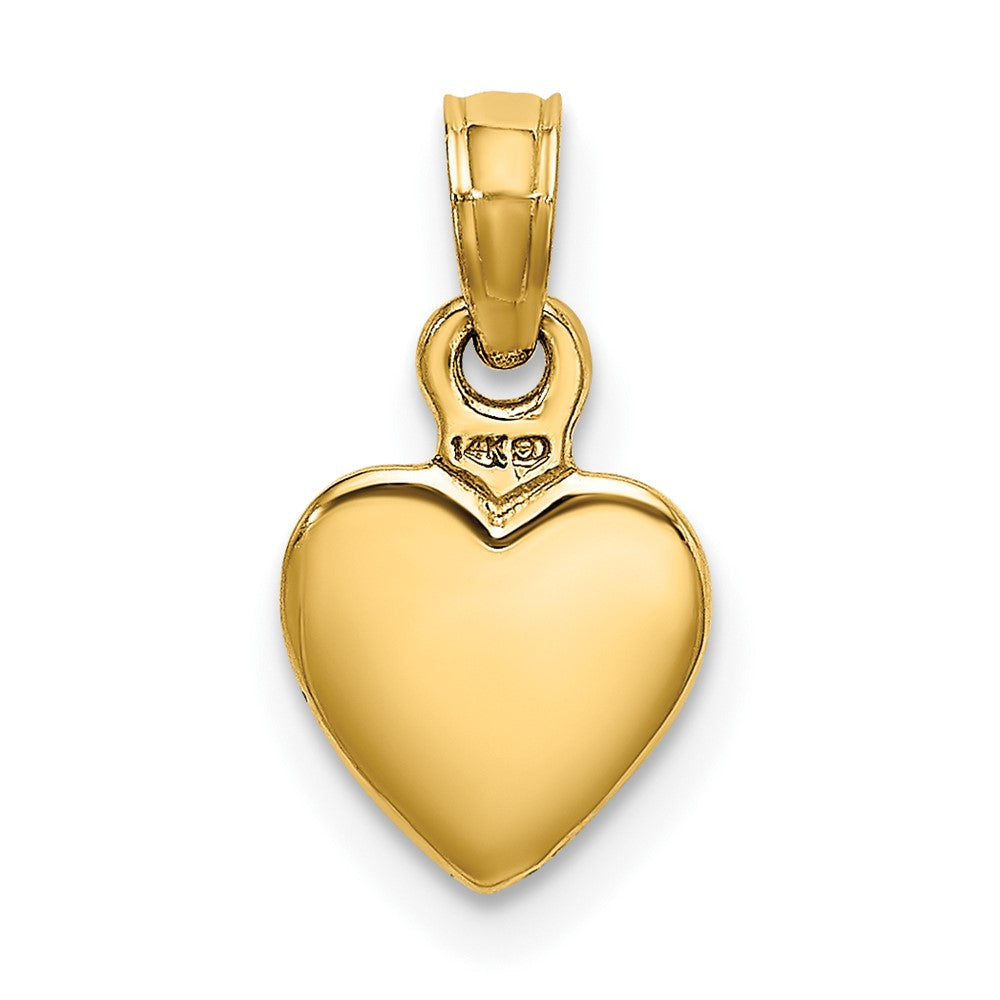 FJC Finejewelers 10 kt Yellow Gold Polished Solid 3D Heart Charm 8 mm