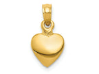 FJC Finejewelers 10 kt Yellow Gold Polished Solid 3D Heart Charm 8 mm