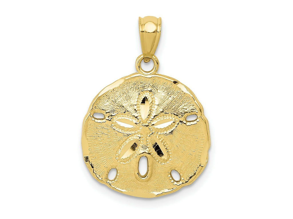 FJC Finejewelers 10 kt Yellow Gold Themed Gold Polished Large Sand Dollar Charm 16.3 mm