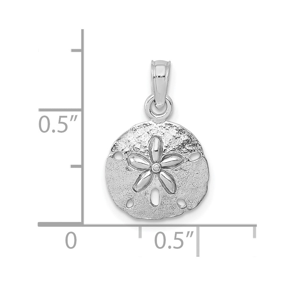 FJC Finejewelers 10 kt White Gold Themed Polished Sand Dollar Charm 11.5 mm x 11.45 mm