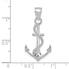 FJC Finejewelers 10 kt White Gold Themed Gold Polished Anchor W/Rope Charm