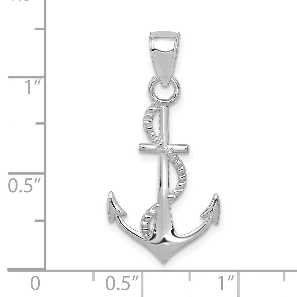 FJC Finejewelers 10 kt White Gold Themed Gold Polished Anchor W/Rope Charm