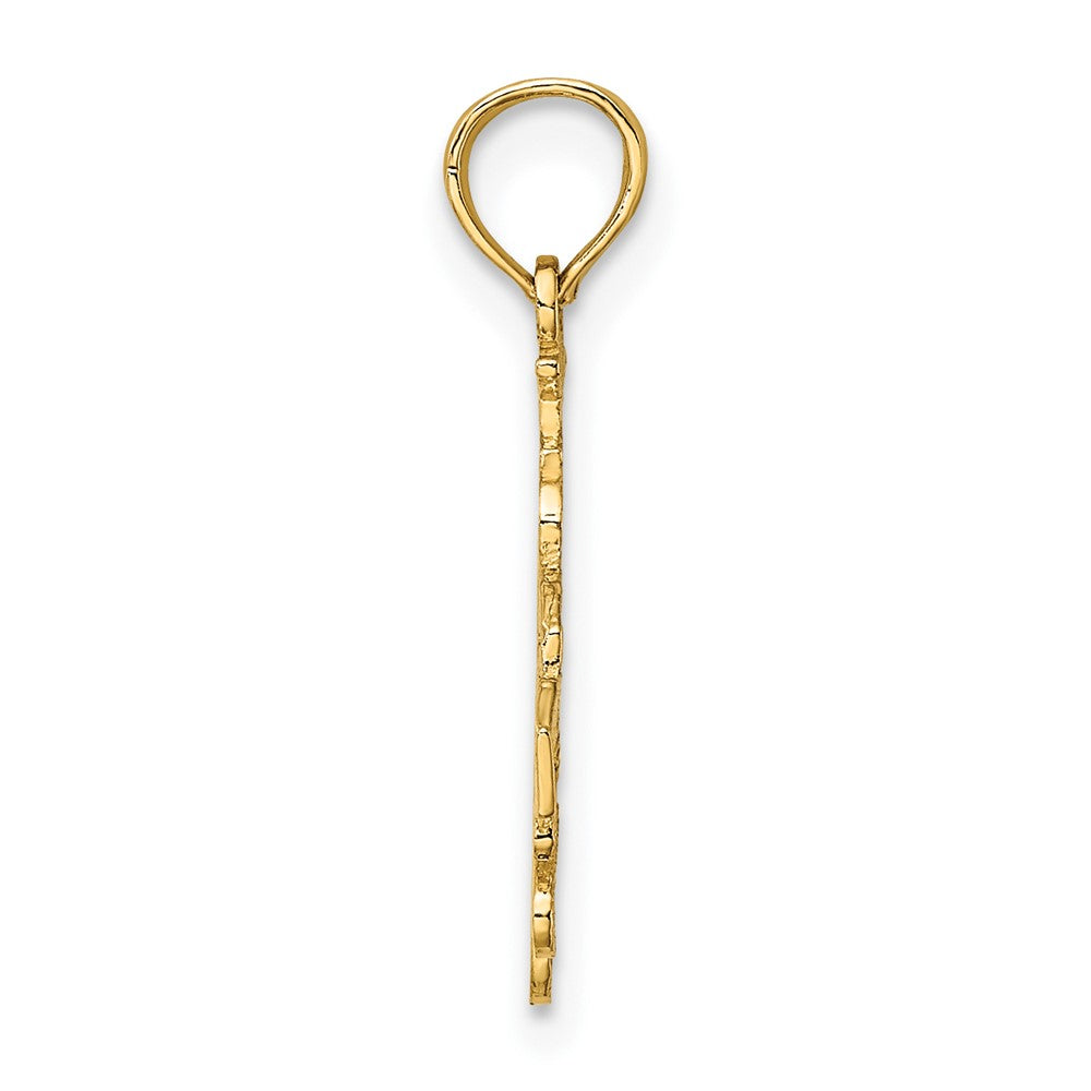 FJC Finejewelers 10 kt Yellow Gold I HEART LAS VEGAS with Dice Engraved Charm 18 x 15 mm