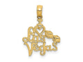 FJC Finejewelers 10 kt Yellow Gold I HEART LAS VEGAS with Dice Engraved Charm 18 x 15 mm