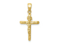 FJC Finejewelers 10 kt Yellow Gold Themed Polished 2-D Crucifix with Jesus on Cross Charm 28.5 mm x 16 mm