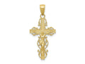FJC Finejewelers 10 kt Yellow Gold Themed Polished Crucifix Charm 33.5 mm x 16 mm