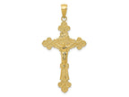 FJC Finejewelers 10 kt Yellow Gold Polished Textured INRI Crucifix Fleur de Lis Charm 45 x 23 mm