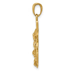 FJC Finejewelers 10 kt Yellow Gold Polished and Textured 2-D Mariners Crucifix Rope/Wheel Charm 32 x 17 mm