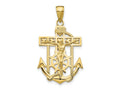 FJC Finejewelers 10 kt Yellow Gold Themed Polished and Textured Mini Mariners Crucifix Charm 31.5 mm x 18 mm