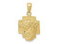 FJC Finejewelers 10 kt Yellow Gold Themed Polished 2-D Small Jesus Head with Crown Charm 24.87 mm x 13.75 mm