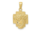 FJC Finejewelers 10 kt Yellow Gold Themed Polished 2-D Small Jesus Head with Crown Charm 24.87 mm x 13.75 mm