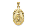 FJC Finejewelers 10 kt Yellow Gold Satin and Polished Finish Miraculous Medal Charm 32.19 mm x 15.94 mm