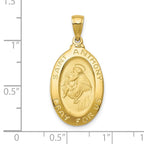 FJC Finejewelers 10 kt Yellow Gold Saint Anthony Oval Medal Charm 31 x 15 mm