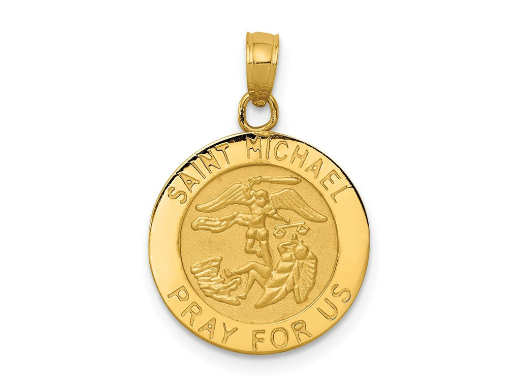 FJC Finejewelers 10 kt Yellow Gold Saint Michael Medal Charm 21 x 14 mm