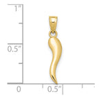 FJC Finejewelers 10 kt Yellow Gold Italian Horn Charm 22 x 4 mm