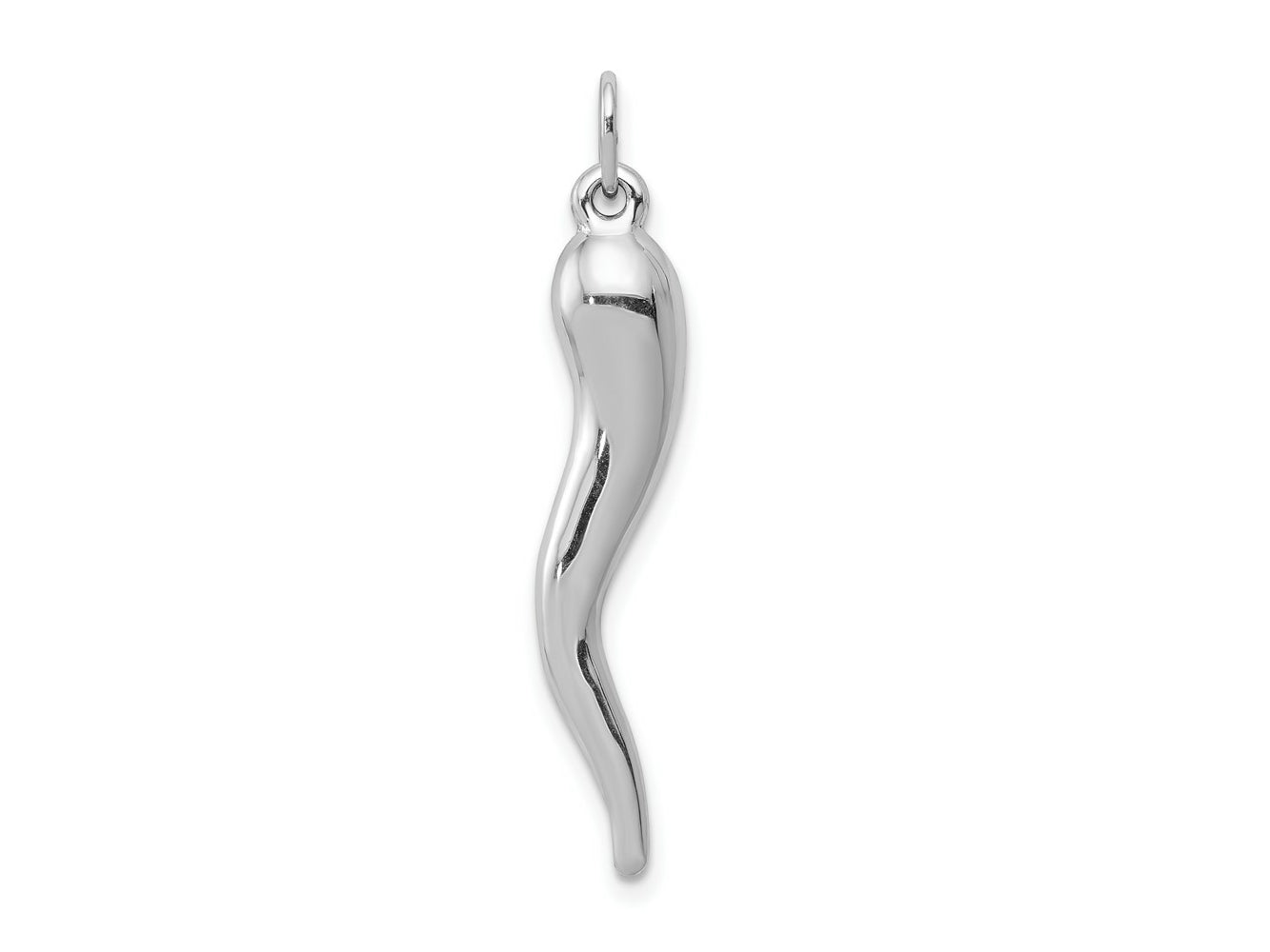 FJC Finejewelers 10 kt White Gold Themed Italian Horn Charm 34.56 mm x 4.86 mm