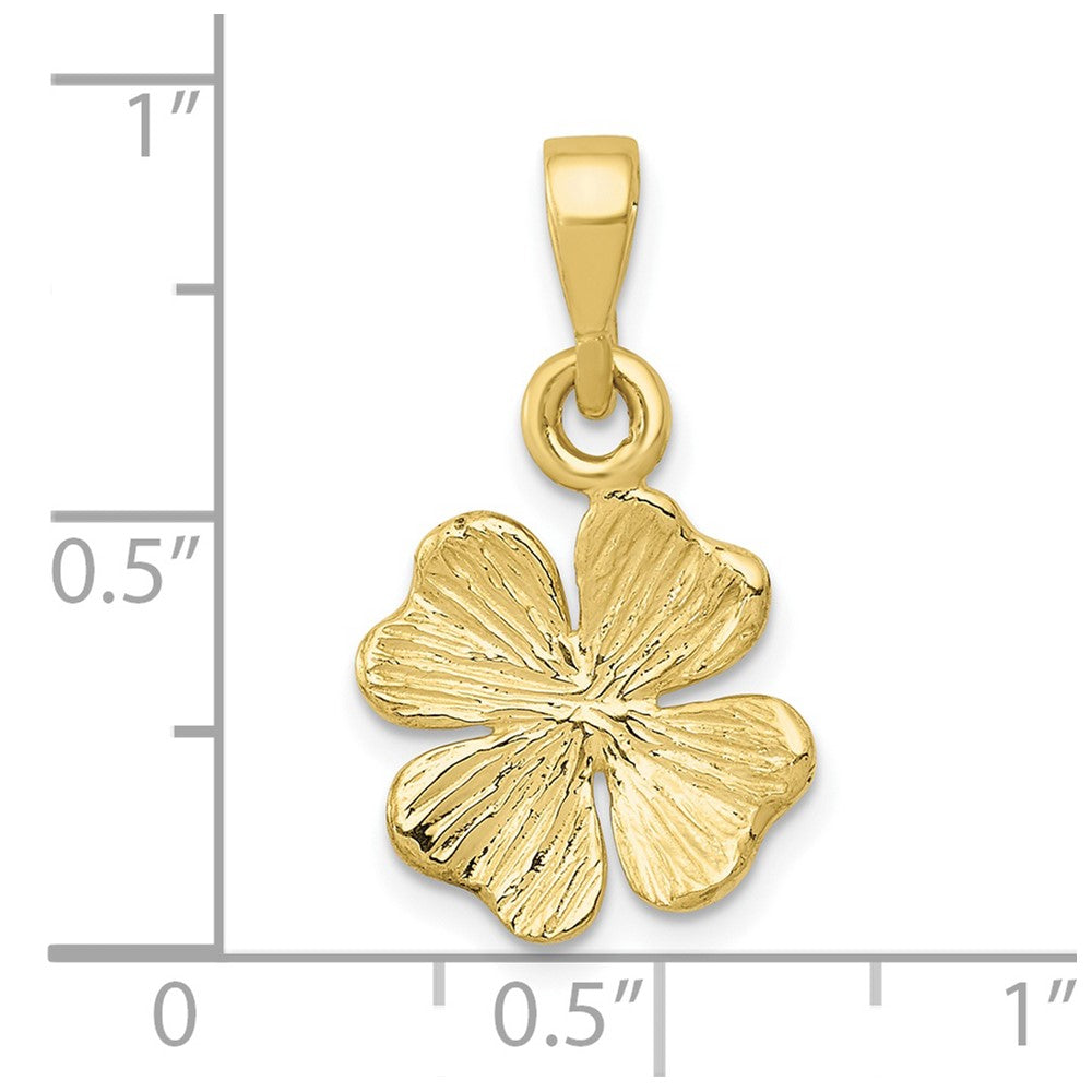 FJC Finejewelers 10 kt Yellow Gold Themed Polished and Textured Four Leaf Clover Charm 22 mm x 13.08 mm