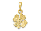 FJC Finejewelers 10 kt Yellow Gold Themed Polished and Textured Four Leaf Clover Charm 22 mm x 13.08 mm