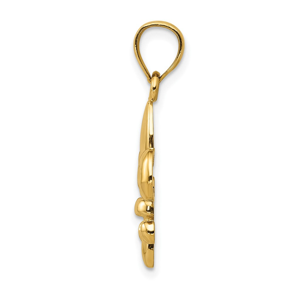 FJC Finejewelers 10 kt Yellow Gold Polished Fleur de Lis Charm 25 x 14 mm