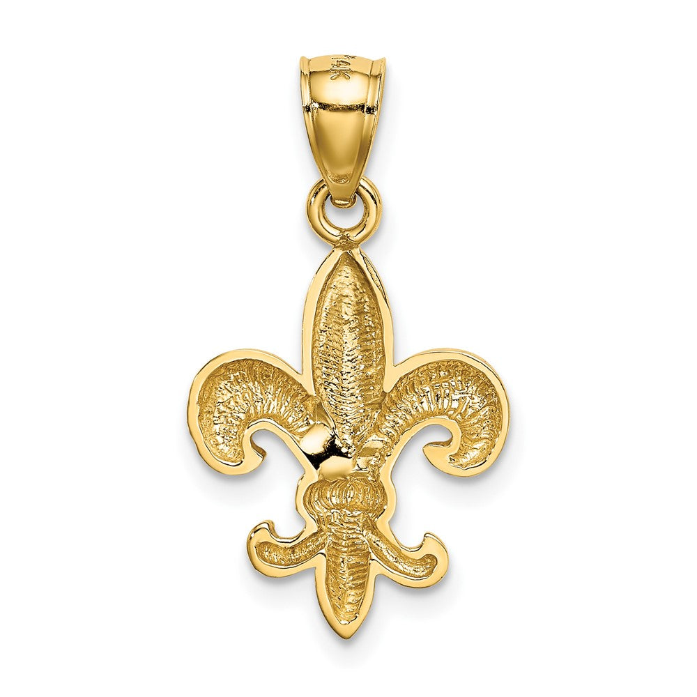 FJC Finejewelers 10 kt Yellow Gold Polished Fleur de Lis Charm 25 x 14 mm