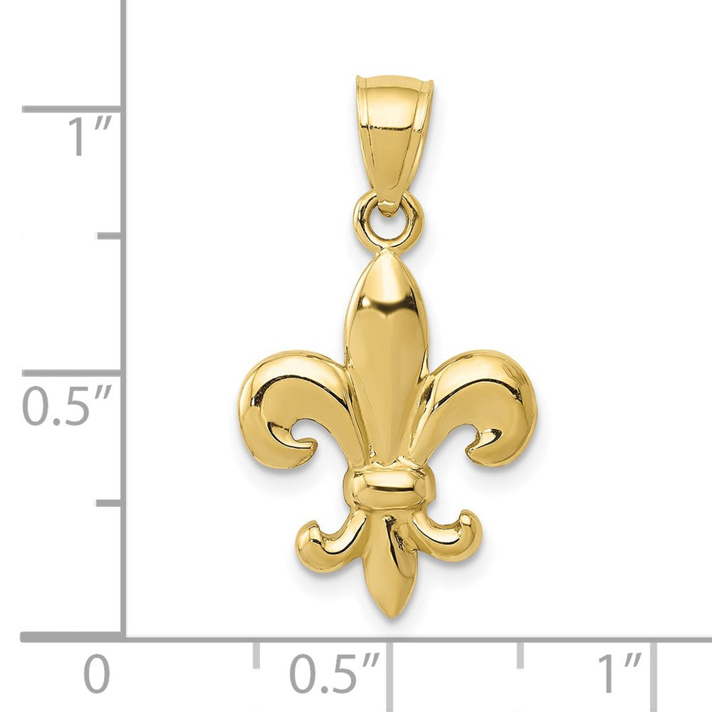 FJC Finejewelers 10 kt Yellow Gold Polished Fleur de Lis Charm 25 x 14 mm